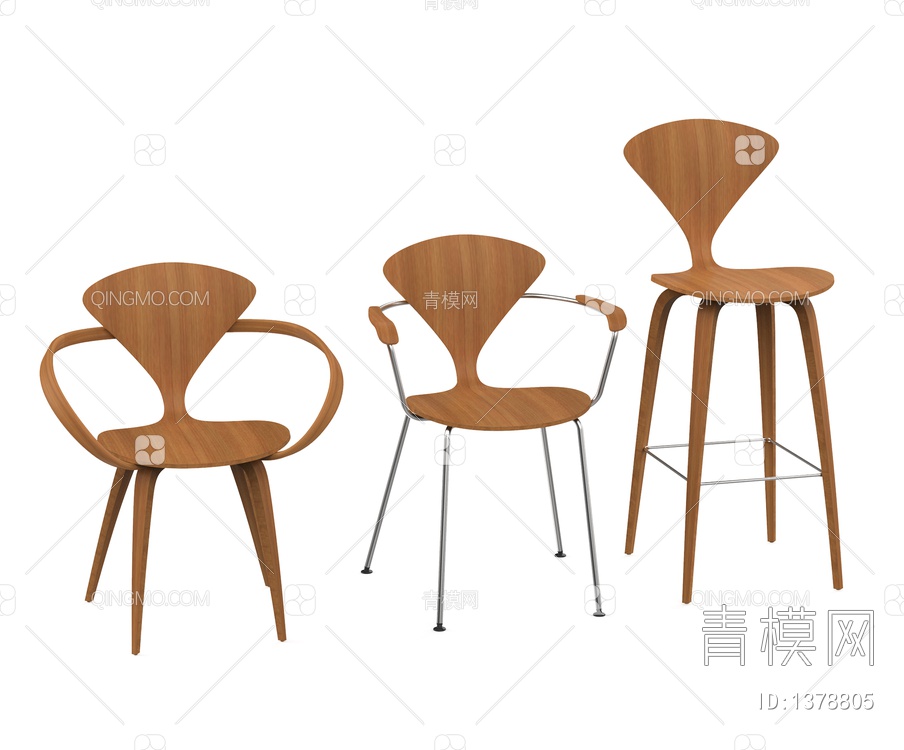 家具 木质椅子3D模型下载【ID:1378805】