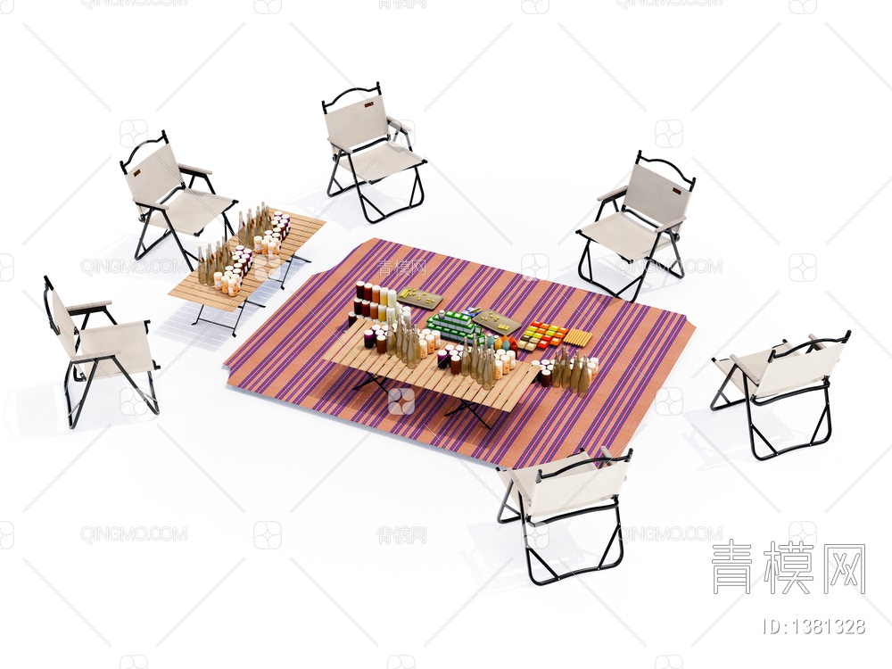 露营餐桌椅SU模型下载【ID:1381328】