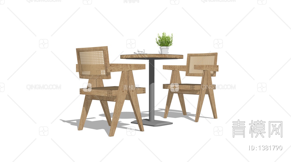 实木餐桌椅SU模型下载【ID:1381790】