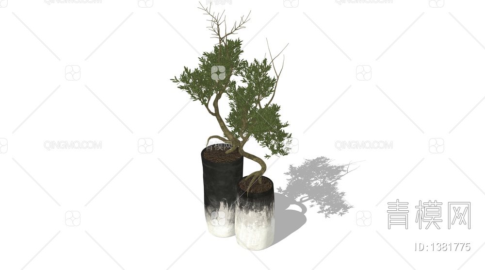 室内植物盆栽盆景SU模型下载【ID:1381775】