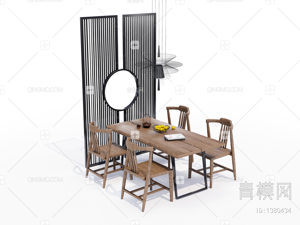 餐桌椅组合SU模型下载【ID:1380434】