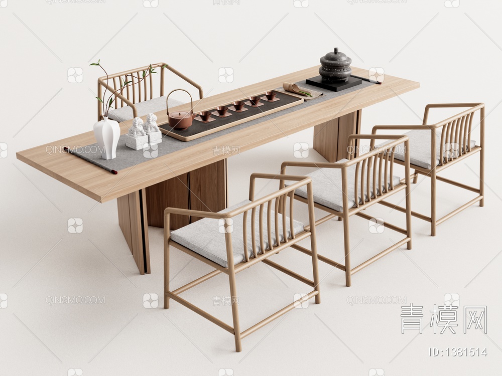 茶桌椅SU模型下载【ID:1381514】