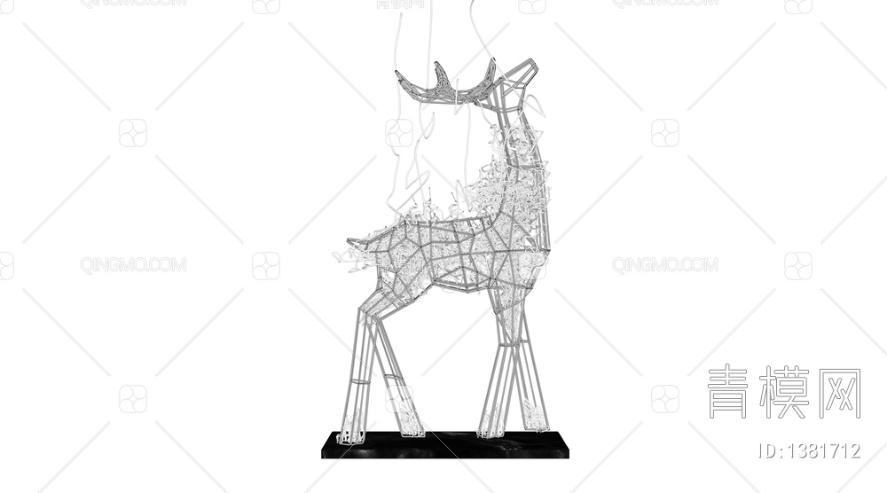 铁艺麋鹿雕塑SU模型下载【ID:1381712】