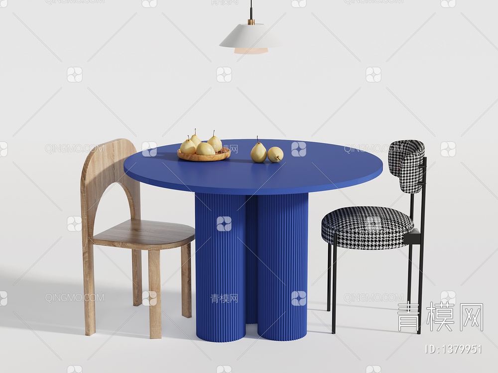圆桌餐桌椅,餐桌椅3D模型下载【ID:1379951】
