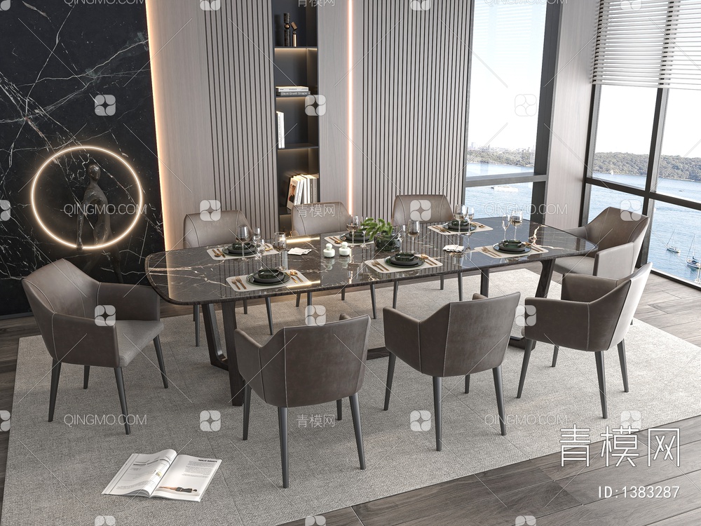 餐桌椅组合3D模型下载【ID:1383287】