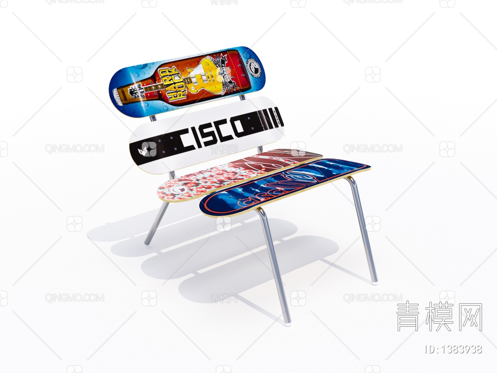 休闲滑板椅SU模型下载【ID:1383938】