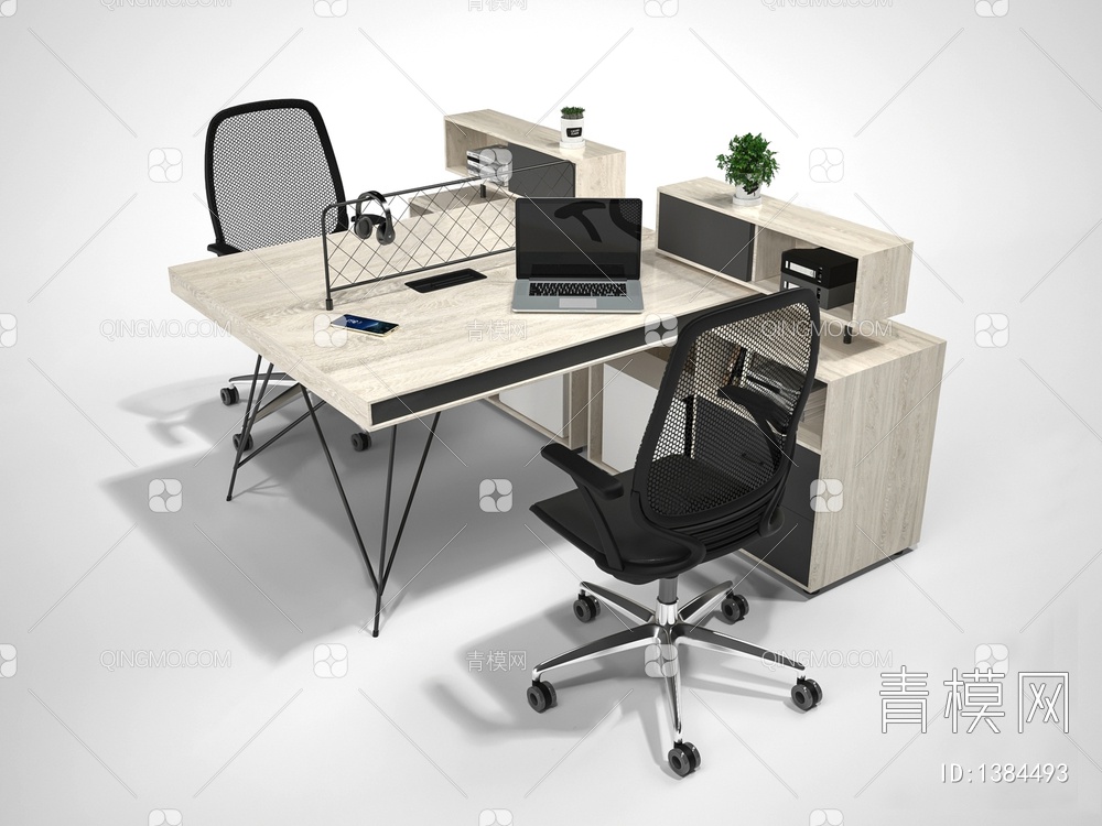 办公桌椅组合3D模型下载【ID:1384493】