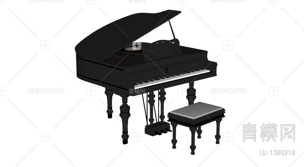 钢琴SU模型下载【ID:1385918】