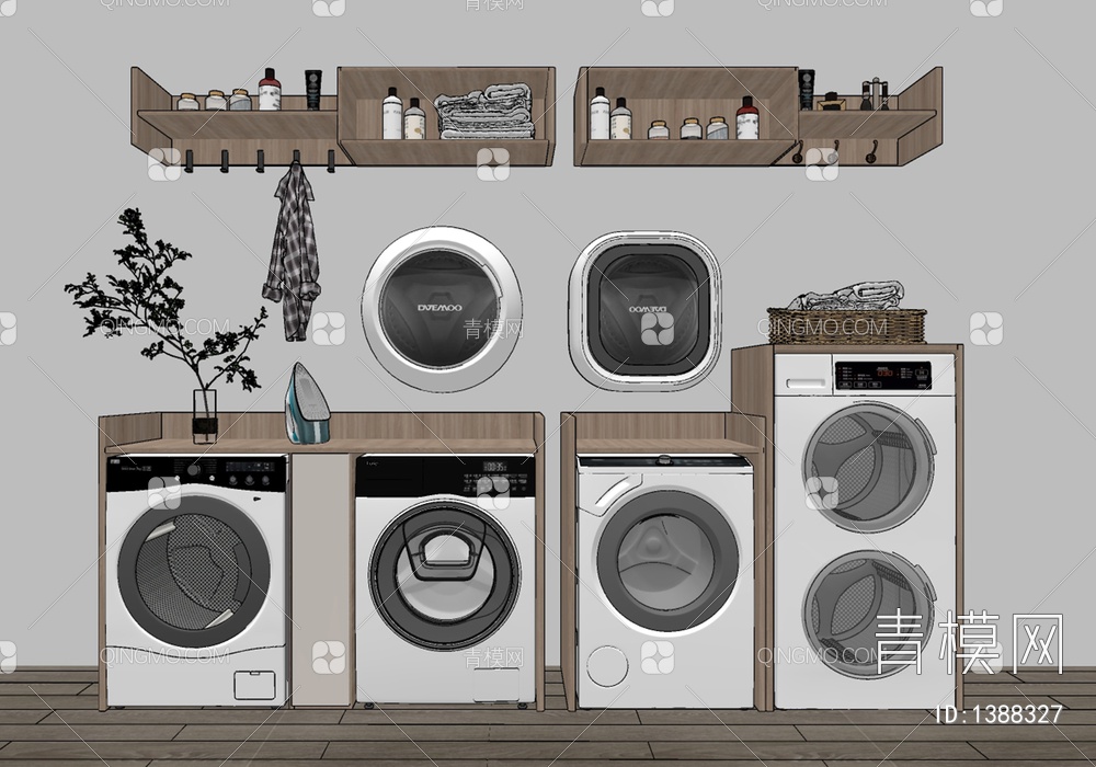 洗衣机组合SU模型下载【ID:1388327】