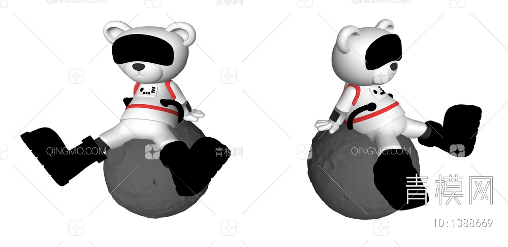 宇航员熊太空熊雕塑SU模型下载【ID:1388669】