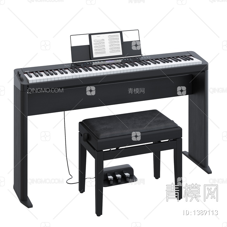 电子钢琴3D模型下载【ID:1389113】