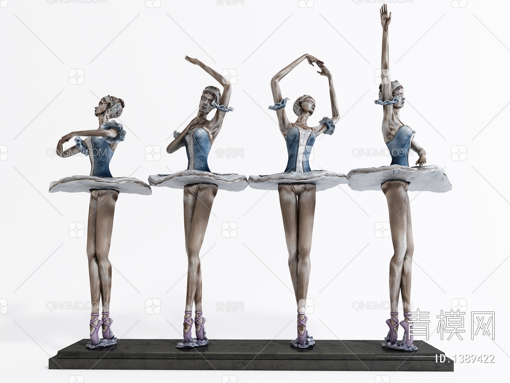 芭蕾人物雕塑3D模型下载【ID:1389422】