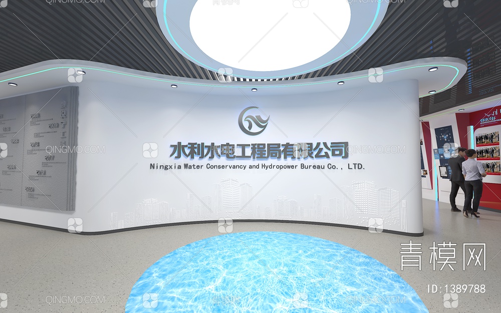 科技水利水电展厅 VR互动设备 互动触摸屏 互动触摸一体机 荣誉墙3D模型下载【ID:1389788】