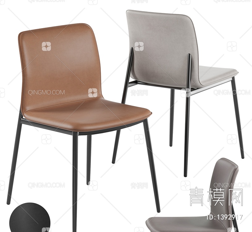 皮革餐椅 单椅3D模型下载【ID:1392917】