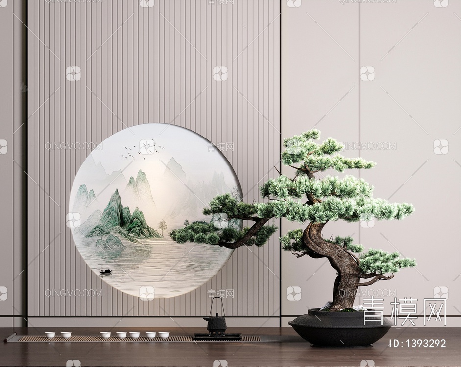 松树盆景3D模型下载【ID:1393292】