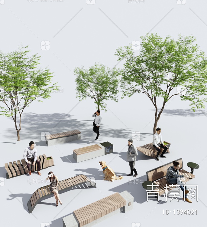户外座椅  景观座椅3D模型下载【ID:1394021】