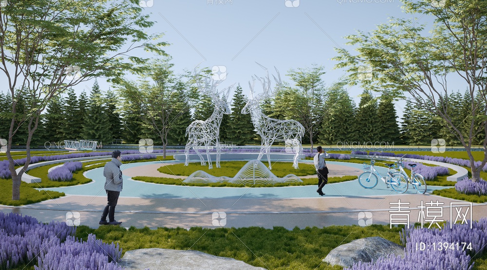 公园  ，园路3D模型下载【ID:1394174】