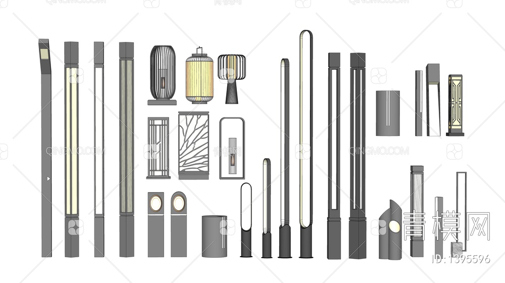 景观灯 草坪灯 地灯 高杆灯 庭院灯 户外灯 花园灯 路灯SU模型下载【ID:1395596】