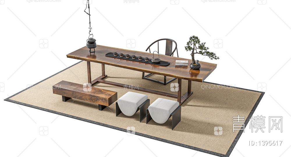 茶桌椅3D模型下载【ID:1395617】