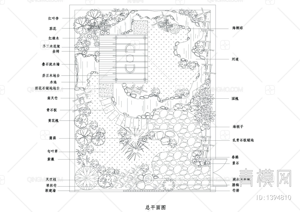 3套花园庭院景观绿化图【ID:1394810】