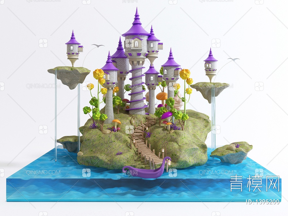 卡通城堡3D模型下载【ID:1395200】