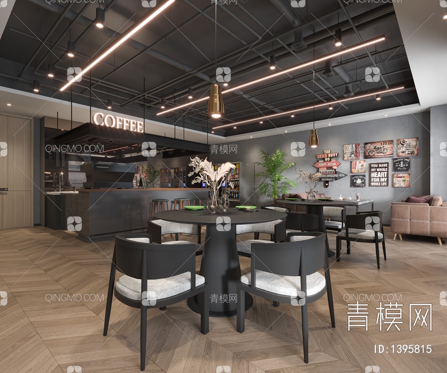 咖啡厅,咖啡店,奶茶店,甜品店,西餐厅,酒吧,咖啡店吧台3D模型下载【ID:1395815】