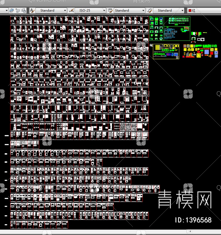 家具cad平立面图库【ID:1396568】