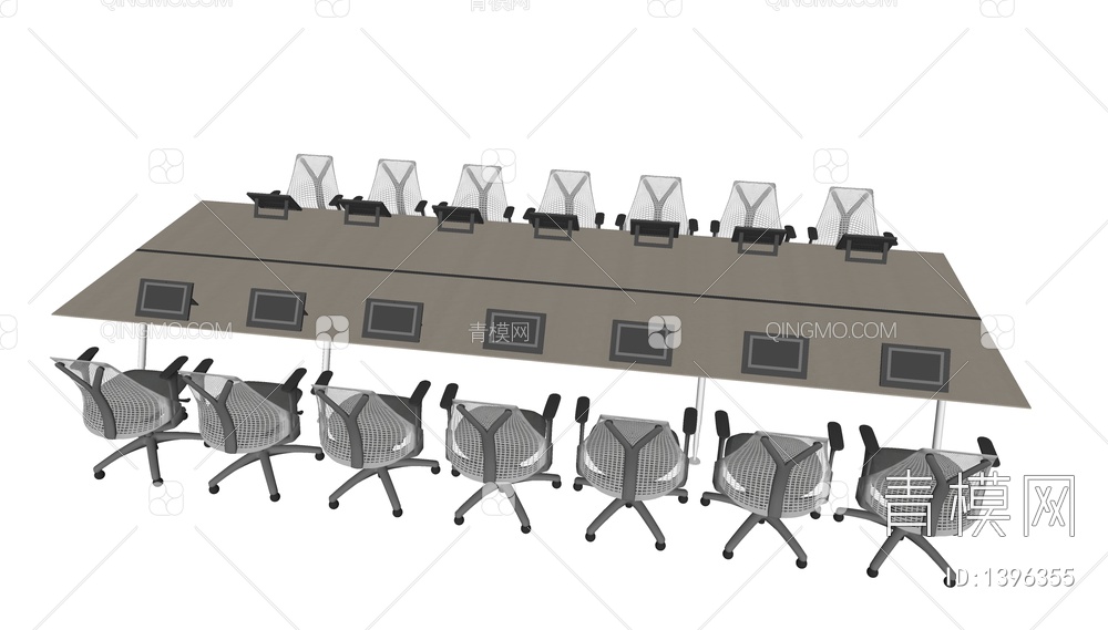 会议桌椅SU模型下载【ID:1396355】