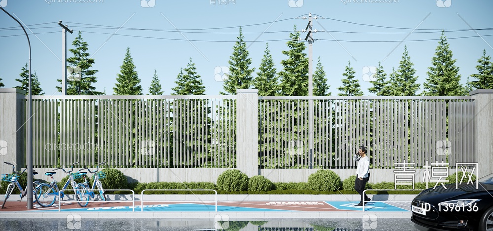 围墙 ，护栏3D模型下载【ID:1396136】
