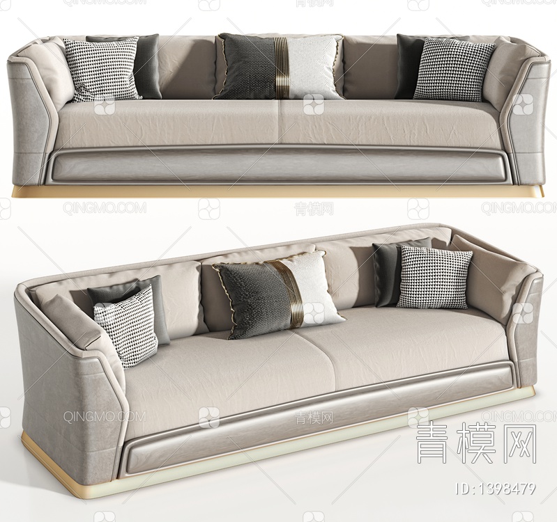 三人沙发3D模型下载【ID:1398479】