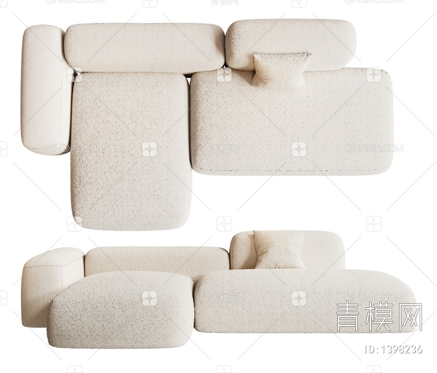 Lounge 多人转角沙发3D模型下载【ID:1398236】
