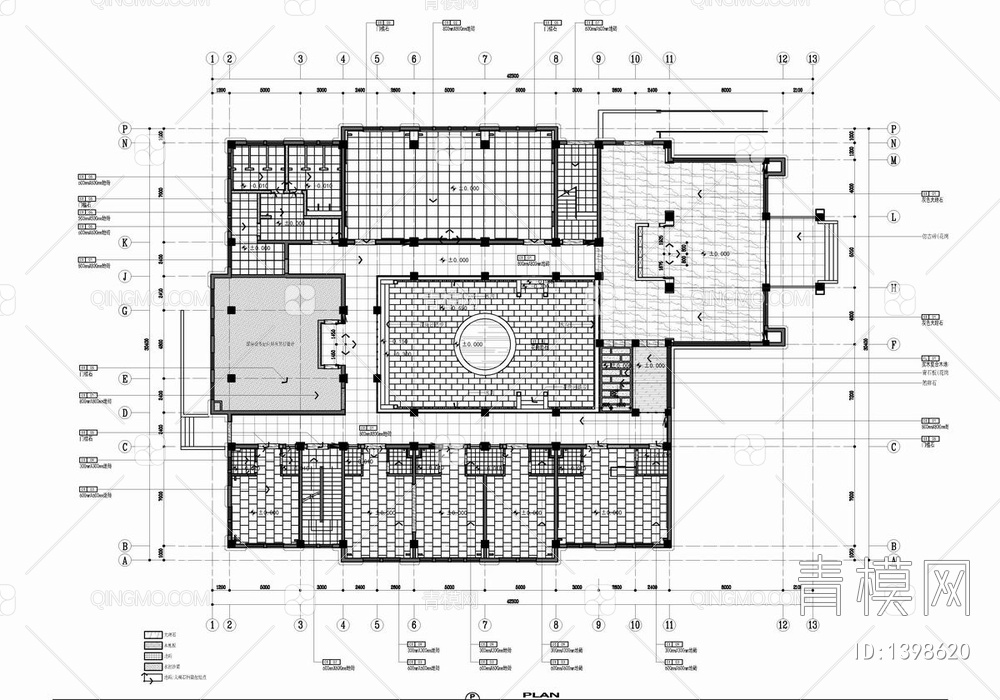 2500㎡餐饮娱乐休闲会所CAD施工图 餐饮 茶室 棋牌 住宿 接待【ID:1398620】