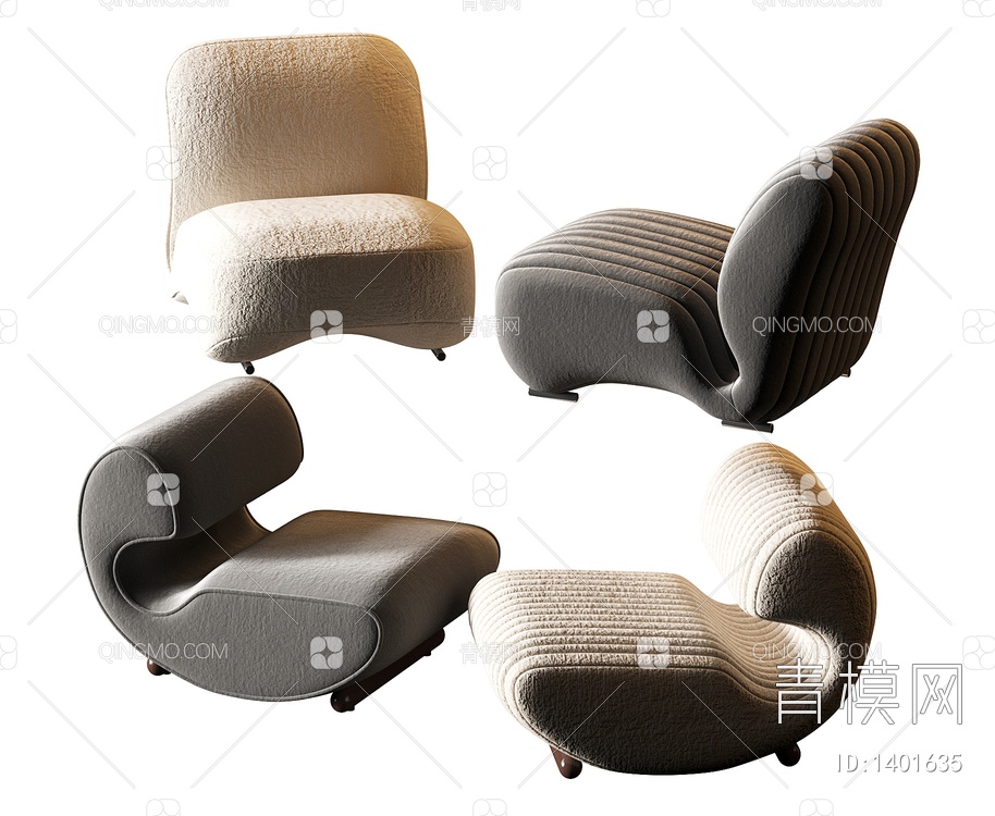 单人沙发3D模型下载【ID:1401635】