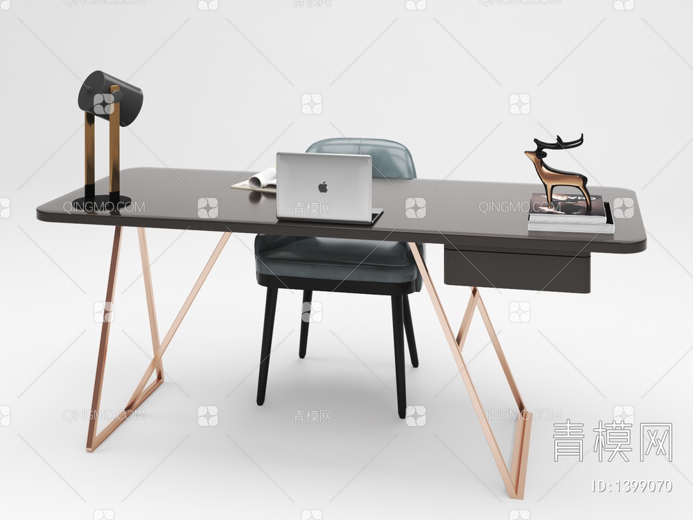 书桌椅组合3D模型下载【ID:1399070】