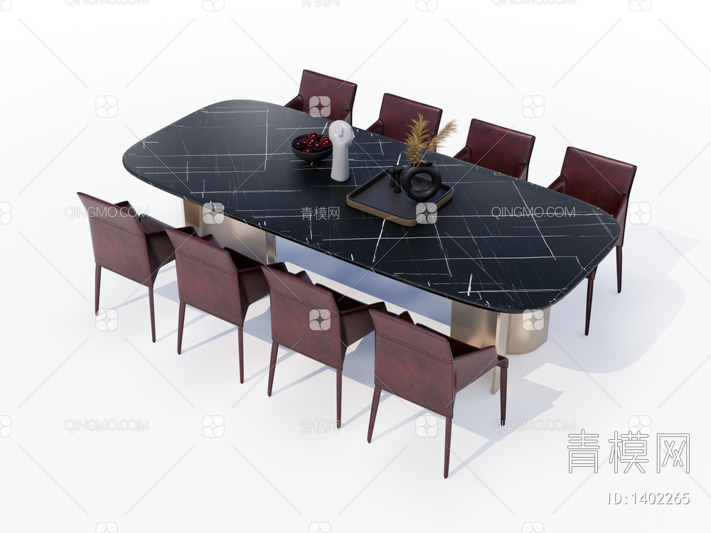 餐桌椅组合SU模型下载【ID:1402265】