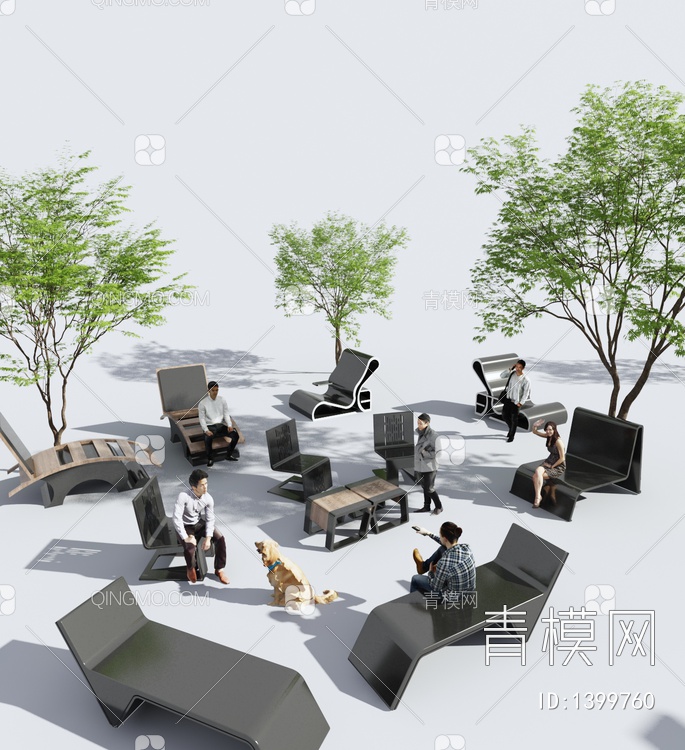 户外座椅景观座椅3D模型下载【ID:1399760】