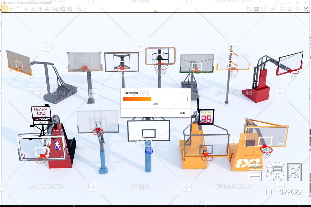 篮球架 篮球框 篮球网 运动器材4SU模型下载【ID:1399022】