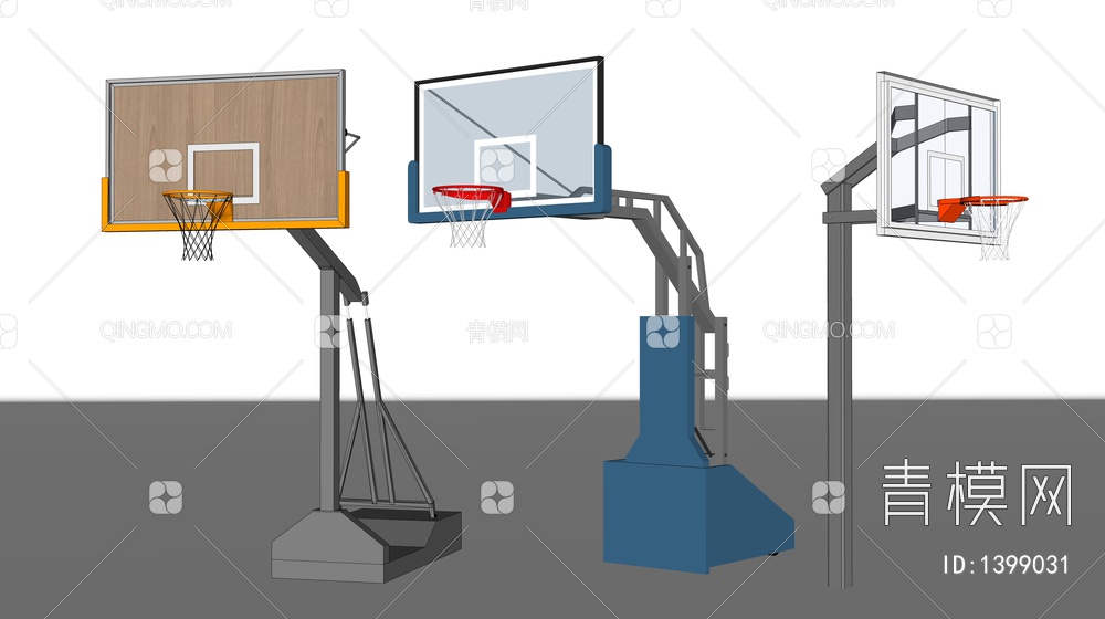 篮球架 篮球框 篮球网 运动器材7SU模型下载【ID:1399031】