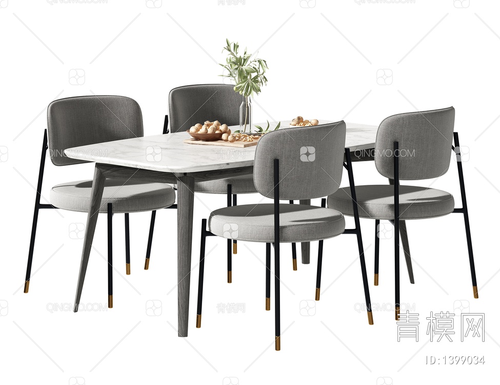 餐桌椅组合3D模型下载【ID:1399034】