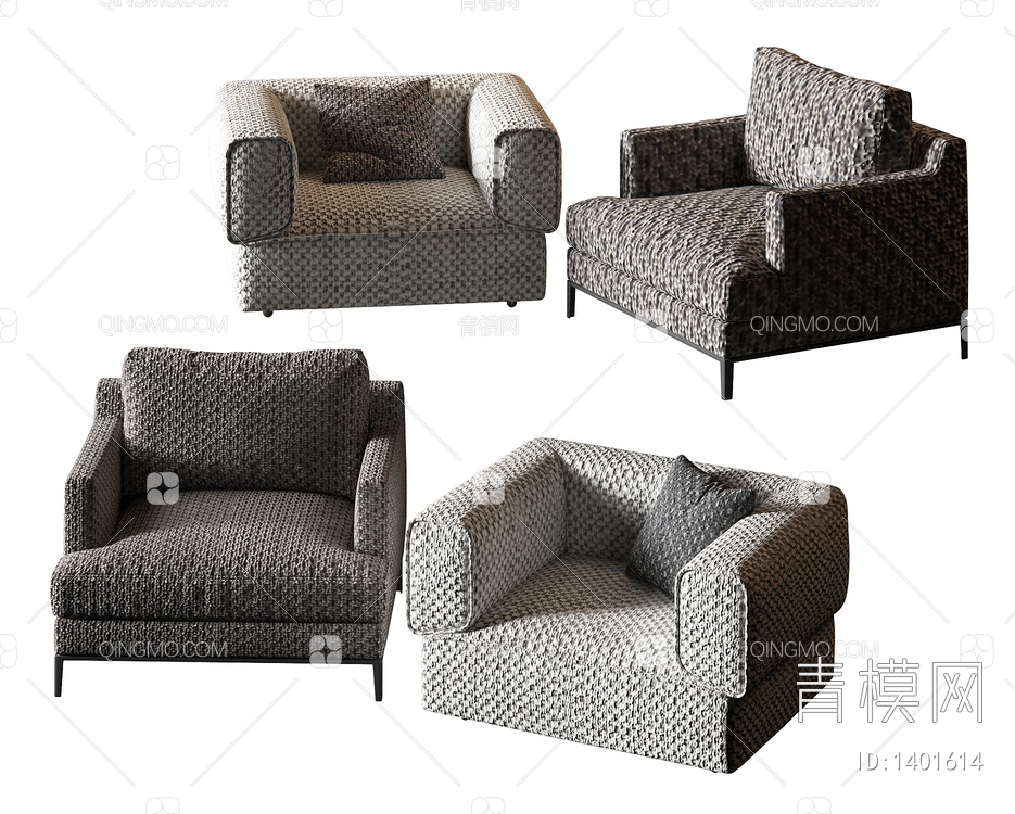 单人沙发3D模型下载【ID:1401614】