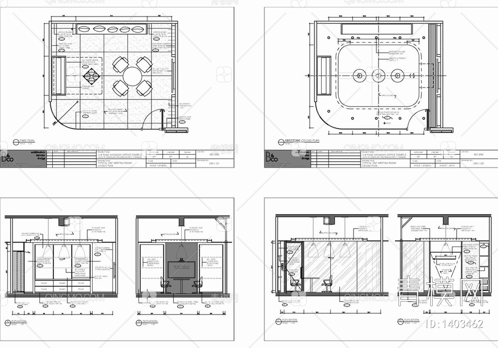 六层大型办公室CAD施工图+方案文本+效果图+材料表【ID:1403462】