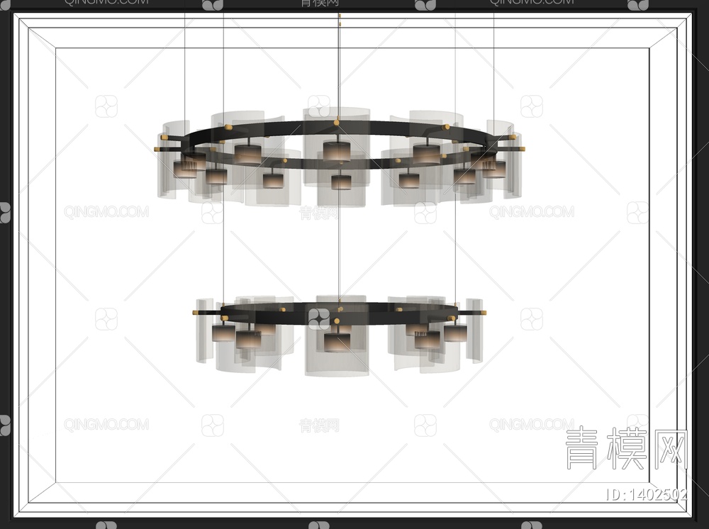 多头吊灯SU模型下载【ID:1402502】