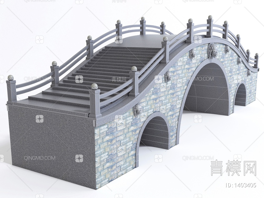 石拱桥3D模型下载【ID:1403405】