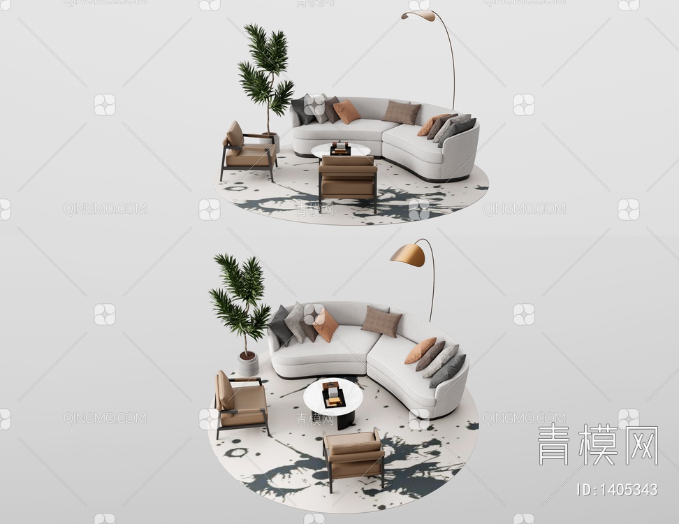 酒店沙发 休闲沙发 单人椅SU模型下载【ID:1405343】