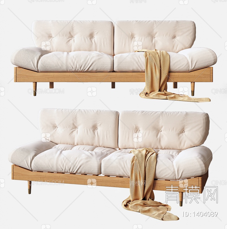 双人沙发 休闲沙发3D模型下载【ID:1404089】