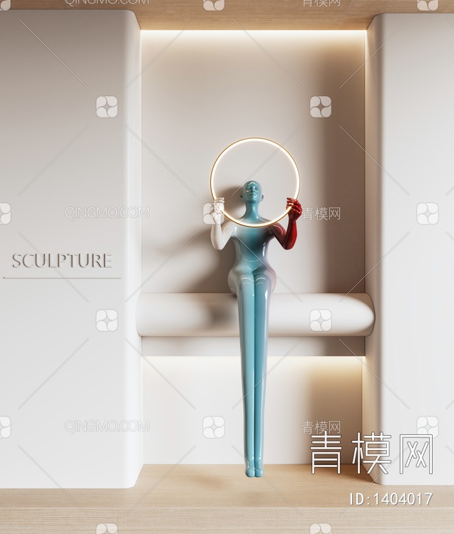 人物雕塑SU模型下载【ID:1404017】