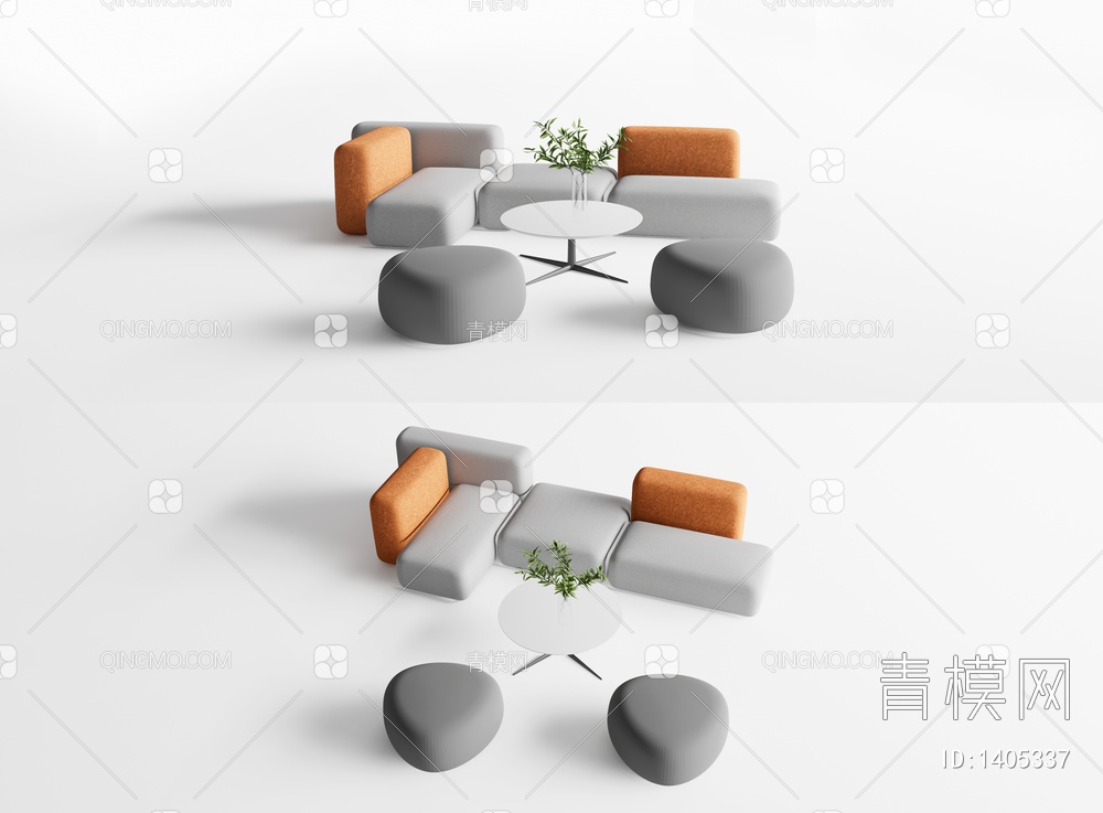 休闲沙发 组合沙发SU模型下载【ID:1405337】