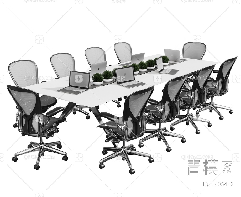 会议桌椅SU模型下载【ID:1405412】