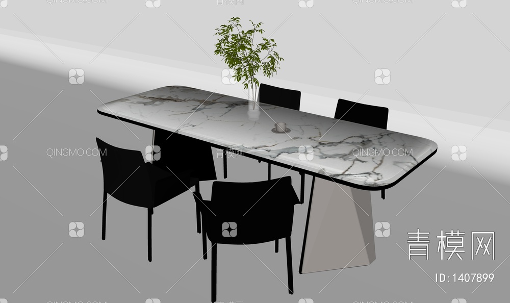 餐桌椅,SU模型下载【ID:1407899】