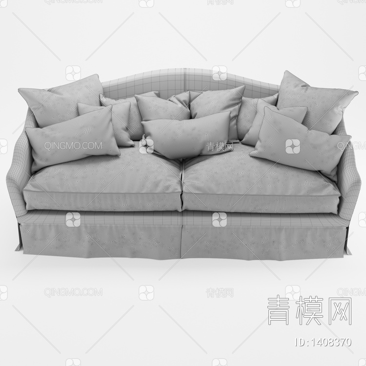 布艺双人沙发3D模型下载【ID:1408370】